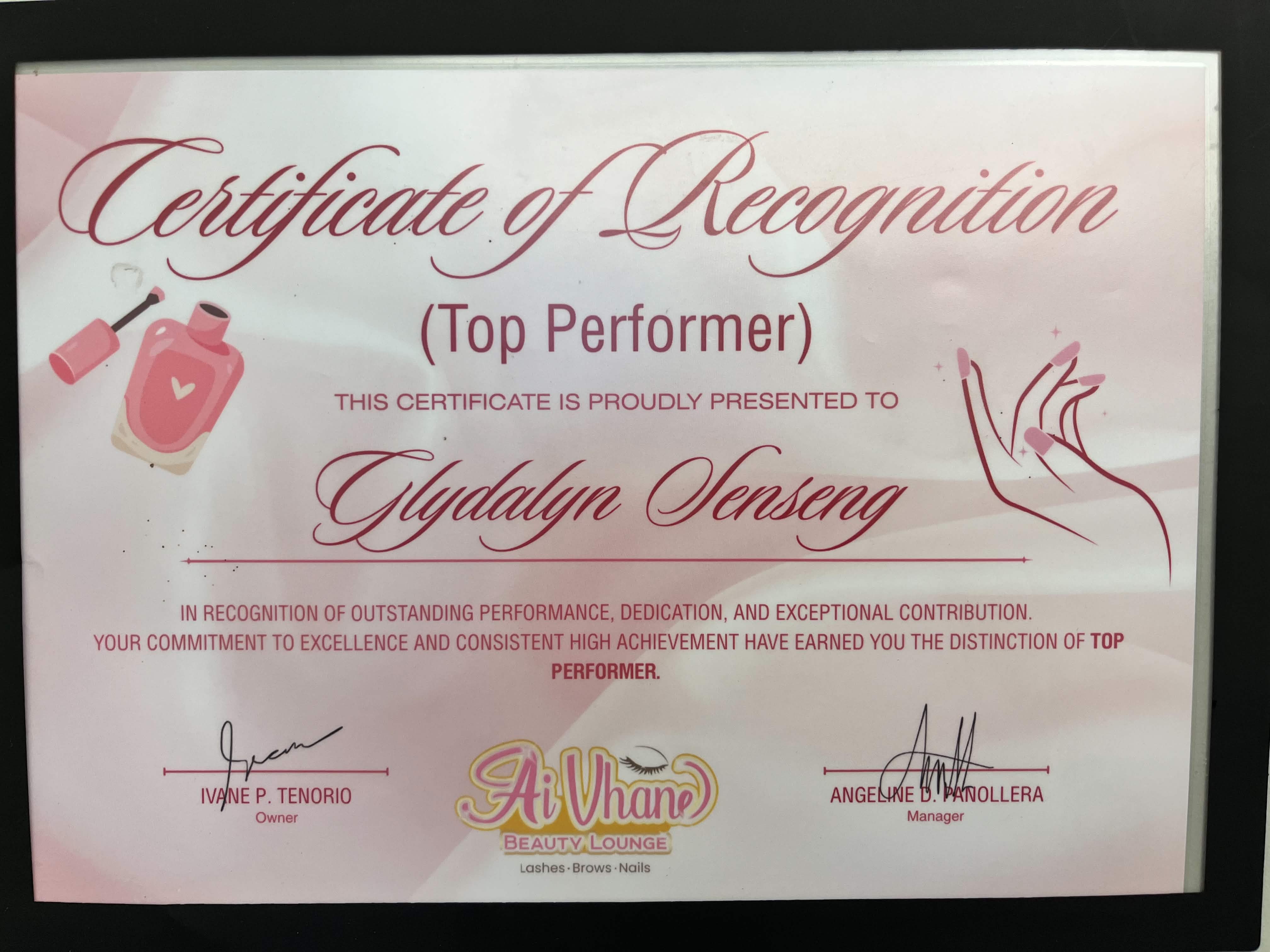Top Performer Award – Nail Services